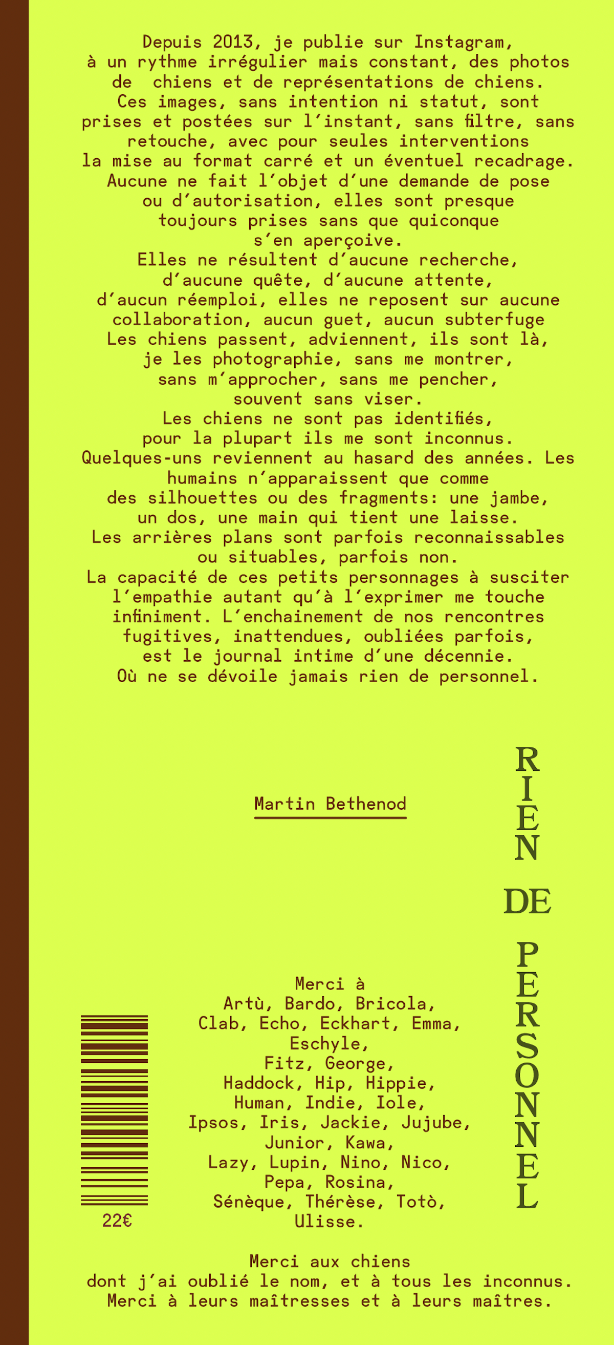 Martin Bethenod: Rien de Personnel