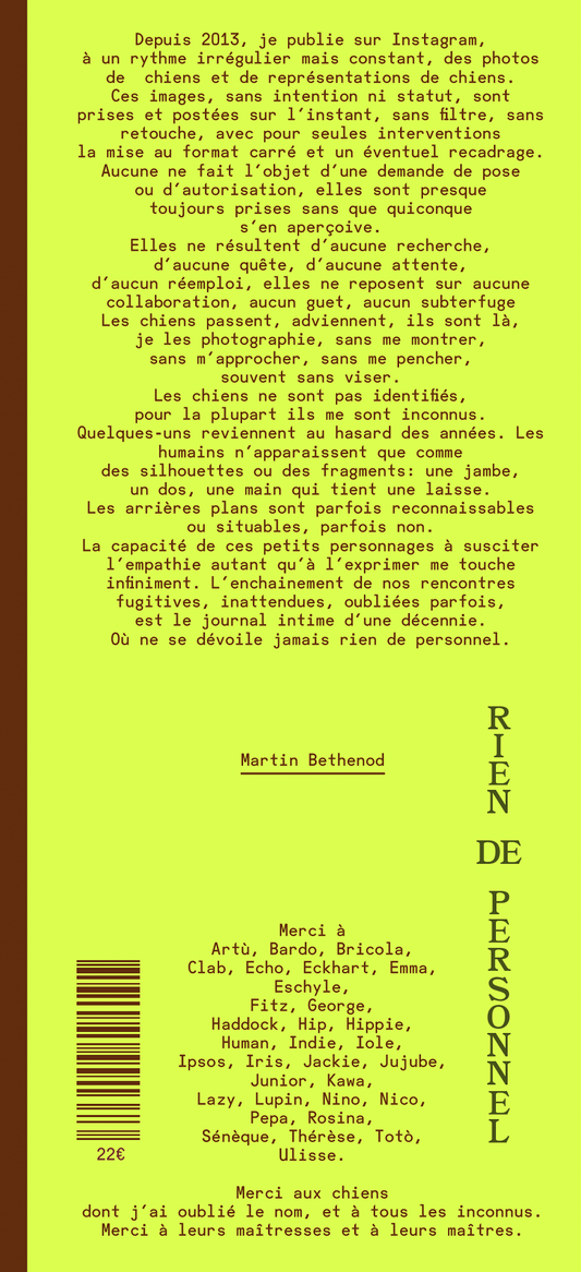 Martin Bethenod: Rien de Personnel