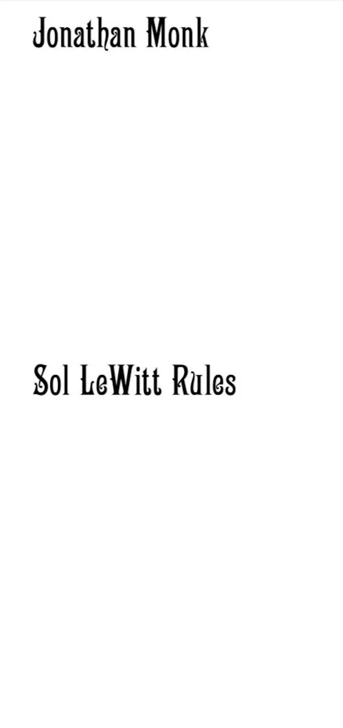 Jonathan Monk: Sol LeWitt Rules